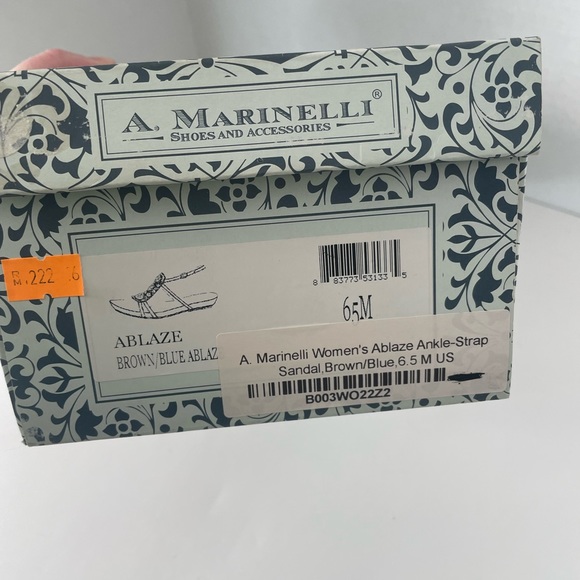 A. Marinelli Ablaze Brown Blue Jeweled Beaded Sandal size 6.5M - Picture 9 of 9